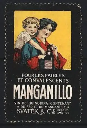 Reklamemarke Prag, Manganillo, Mutter mit Kind