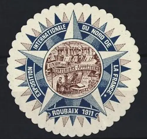 Reklamemarke Roubaix, Exposition Internationale du Nord de la France 1911, Stern-Emblem
