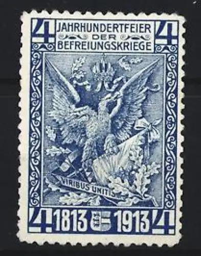 Reklamemarke Jahrhundertfeier der Befreiungskriege 1813-1913, Adler mit Schwert und Schild