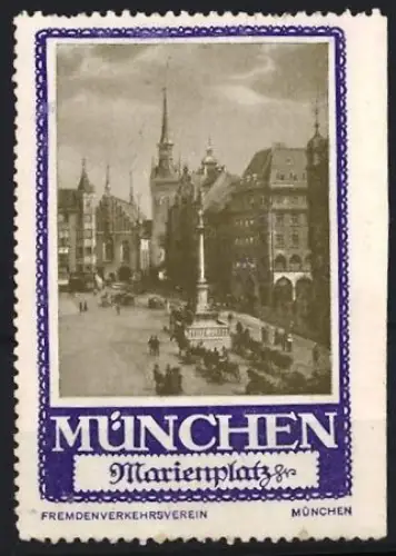 Reklamemarke München, Marienplatz, Ortsansicht