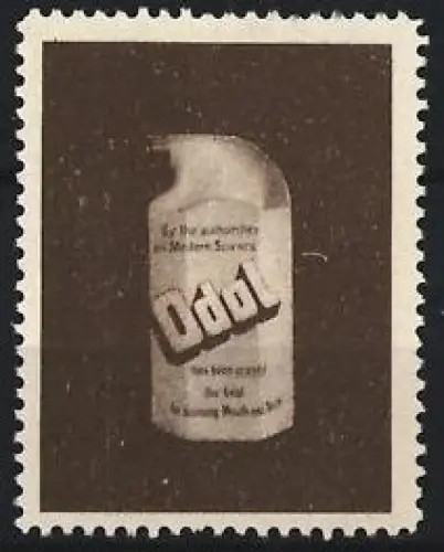 Reklamemarke Odol Mundwasser, Flasche mit Logo