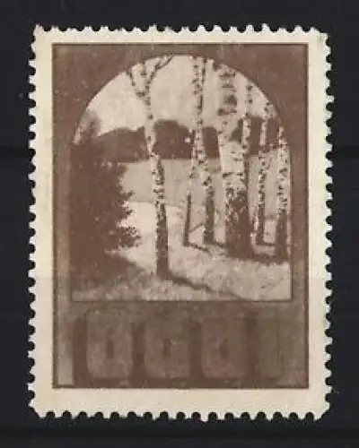 Reklamemarke Mundwasser Odol, Birkenwald