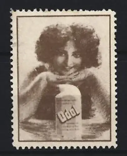 Reklamemarke Odol, Mundwasser, Frau mit Flasche Odol