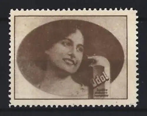 Reklamemarke Odol, Mundwasser, Frau mit Flasche