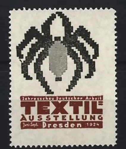 Reklamemarke Dresden, Textil-Ausstellung 1924, Spinne als Symbol