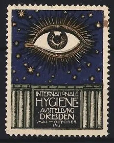 Reklamemarke Dresden, Internationale Hygiene-Ausstellung 1911, Auge und Sterne