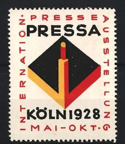 Reklamemarke Köln, Internationale Presse Ausstellung 1928, Pressa-Symbol