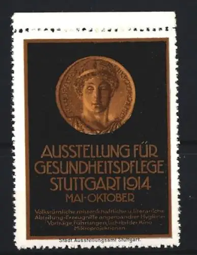 Reklamemarke Stuttgart, Ausstellung für Gesundheitspflege 1914, Medaillon