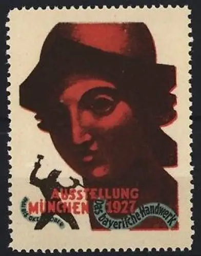 Reklamemarke München, Ausstellung Das bayerische Handwerk 1927, Skulptur