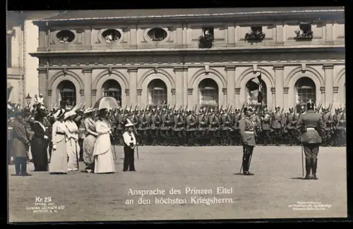 AK Ansprache des Prinzen Eitel an den höchsten Kriegsherrn