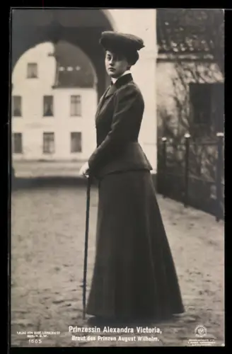 AK Prinzessin Alexandra Victoria, Braut des Prinz August Wilhelm von Preussen