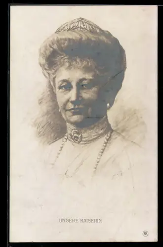 Künstler-AK Portrait Kaiserin Auguste Victoria Königin von Preussen