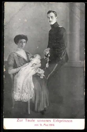 AK Herzog und Herzogin zu Braunschweig und Lüneburg zur Taufe des Erbprinzen 1914