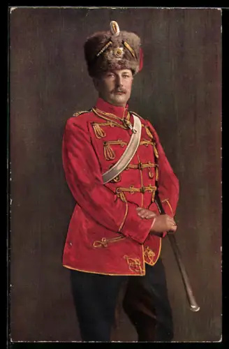 Künstler-AK Prinz Eitel Friedrich von Preussen in Husaren-Uniform