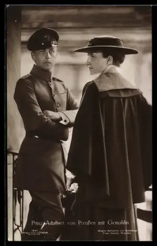 Foto-AK Portrait Prinz und Prinzessin Adalbert von Preussen