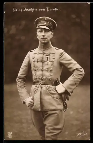 AK Prinz Joachim von Preussen in Husaren-Uniform mit EK II 1914