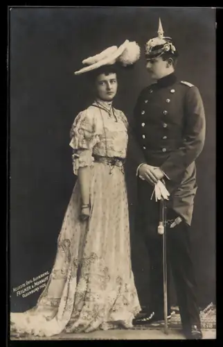 AK Prinz Eitel Friedrich von Preussen mit Gemahlin Prinzessin Sophie Charlotte