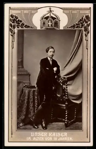 AK Kaiser Wilhelm II. im Alter von 19 Jahren
