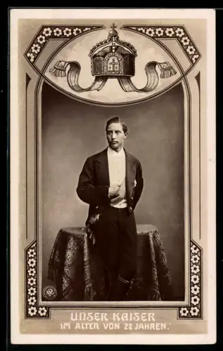 AK Kaiser Wilhelm II. im Alter von 22 Jahren