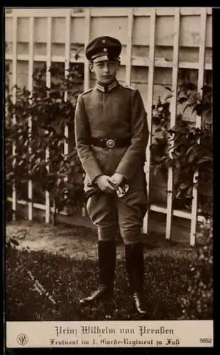 AK Prinz Wilhelm von Preussen, Leutnant im 1. Garde-Regiment zu Fuss