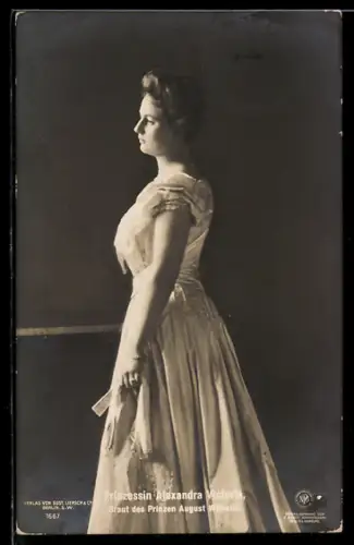 AK Prinzessin Alexandra Victoria, Braut des Prinzen August Wilhelm