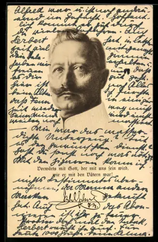 AK Kopfportrait Kaiser Wilhelm II.