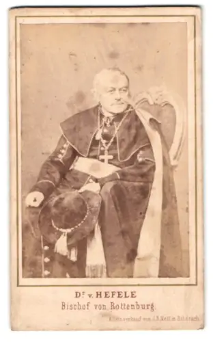 Fotografie unbekannter Fotograf und Ort, Porträt Karl Joseph von Hefele, Bischof von Rottenburg