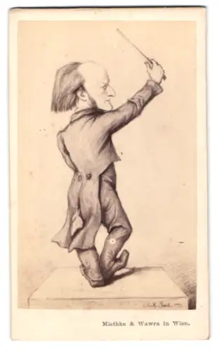 Fotografie Miethke & Wawra, Wien, Karikatur von Richard Wagner