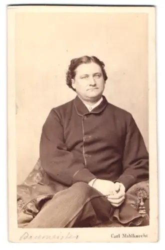 Fotografie Carl Mahlknecht, Wien, Windmühlgasse 7, Porträt Bernhard Baumeister, dt.-österr. Schauspieler