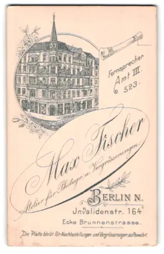 Fotografie Max Fischer, Berlin, Ansicht Berlin, Invalidenstr. 164, Eckansicht des Ateliergebäudes