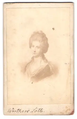 Fotografie unbekannter Fotograf und Ort, Porträt Charlotte Buff, Vorlage für Die Leiden des jungen Werthers von Goethe