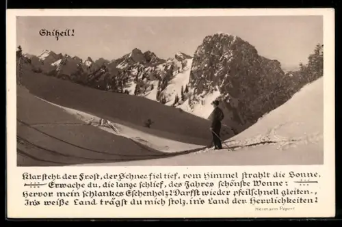 AK Skiläufer in den Bergen