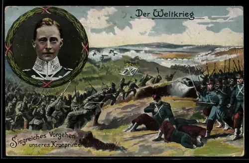 AK Longwy, Siegreiches Vorgehen in der Schlacht v. Kronprinz Wilhelm von Preussen