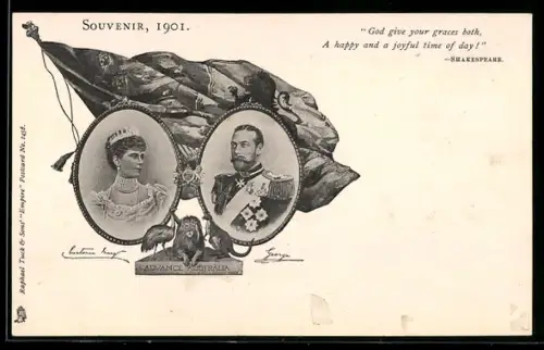 AK Königin Mary und König Georg V. von England, Advance Australia