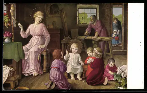 Künstler-AK Hans Huber-Sulzemoos: Die heilige Familie, Holy Family