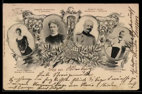 AK Grossherzog Friedrich August von Oldenburg mit Familie