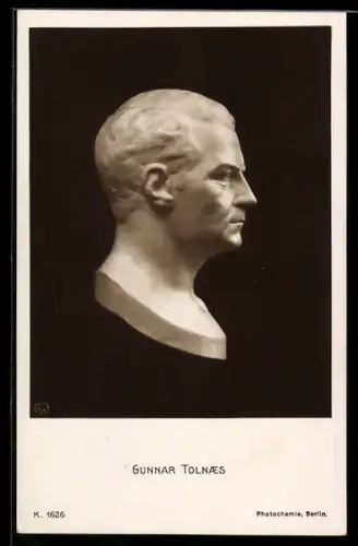 AK Schauspieler Gunnar Tolnaes, Büste im Seitenporträt