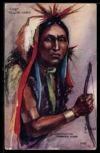AK Indianer-Häuptling, Chief Yellow Hawk