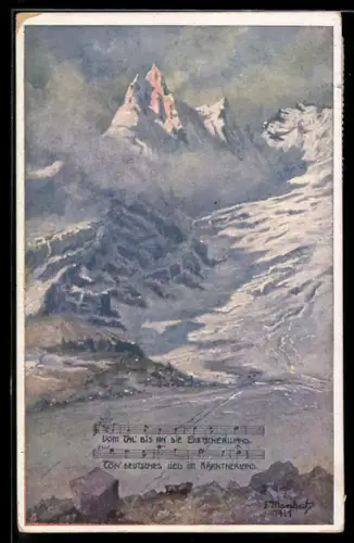 Künstler-AK Eduard Manhart: Alpenpanorama