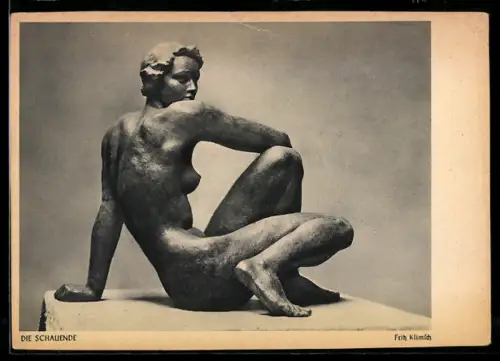 AK die Schauende, nackte Frau, Kunst im III. Reich