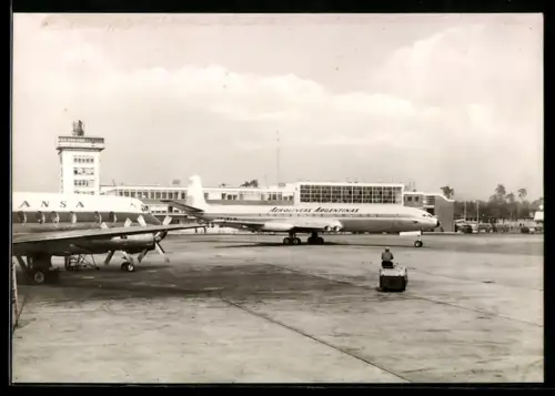 AK Frankfurt /Main, Flughafen Rhein-Main mit Flugzeug Aerolineas Argentinas
