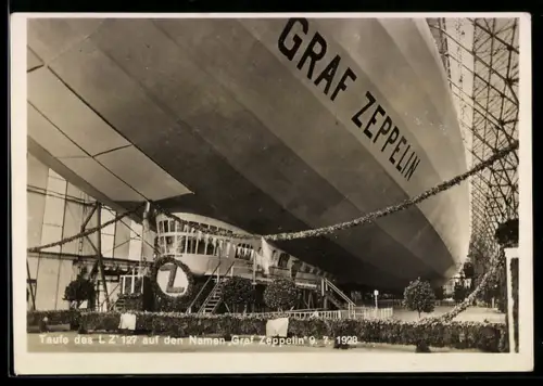 AK Taufe des Luftschiffs Graf Zeppelin