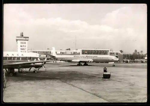 AK Frankfurt /Main, Flughafen Rhein-Main mit Flugzeug Aerolineas Argentinas