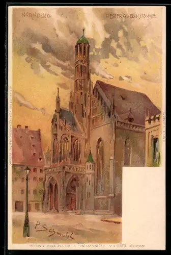 Künstler-AK P.Schmohl: Nürnberg, Blick auf die Liebfrauenkirche