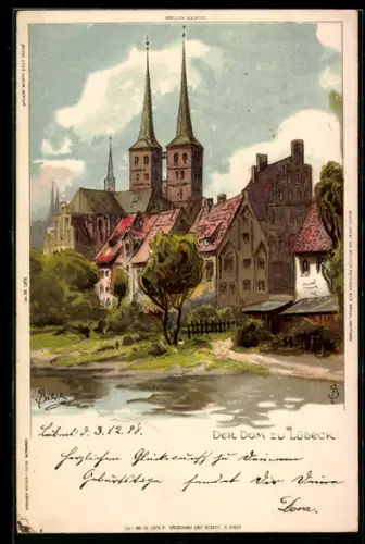 Künstler-AK Carl Biese: Lübeck, Der Dom