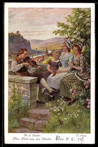 AK Szene aus Friedrich Schiller`s Das Lied von der Glocke