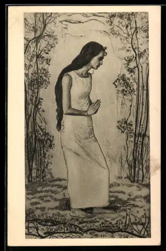 Künstler-AK Ferdinand Hodler: Ergriffenheit, 1894