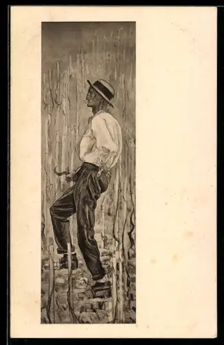 Künstler-AK Ferdinand Hodler: Der Winzer