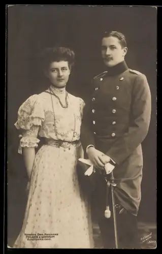 AK Portrait Prinz Eitel von Preussen mit Gemahlin