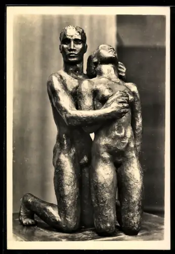AK Skulptur Kniendes Menschenpaar von G. Kolbe, 1931
